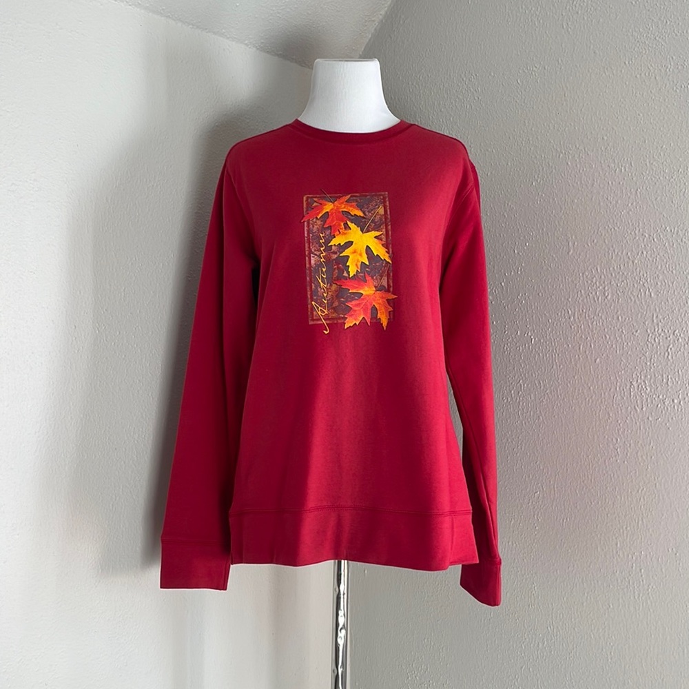 Autumn/Fall Round Neck Red Sweater